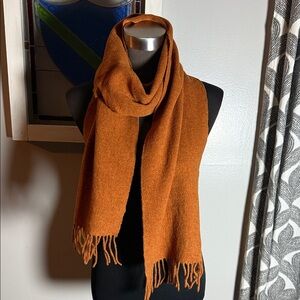 Barbour Rust Orange 100% Lambswool Scarf